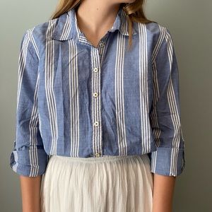 White and Denim Button Up